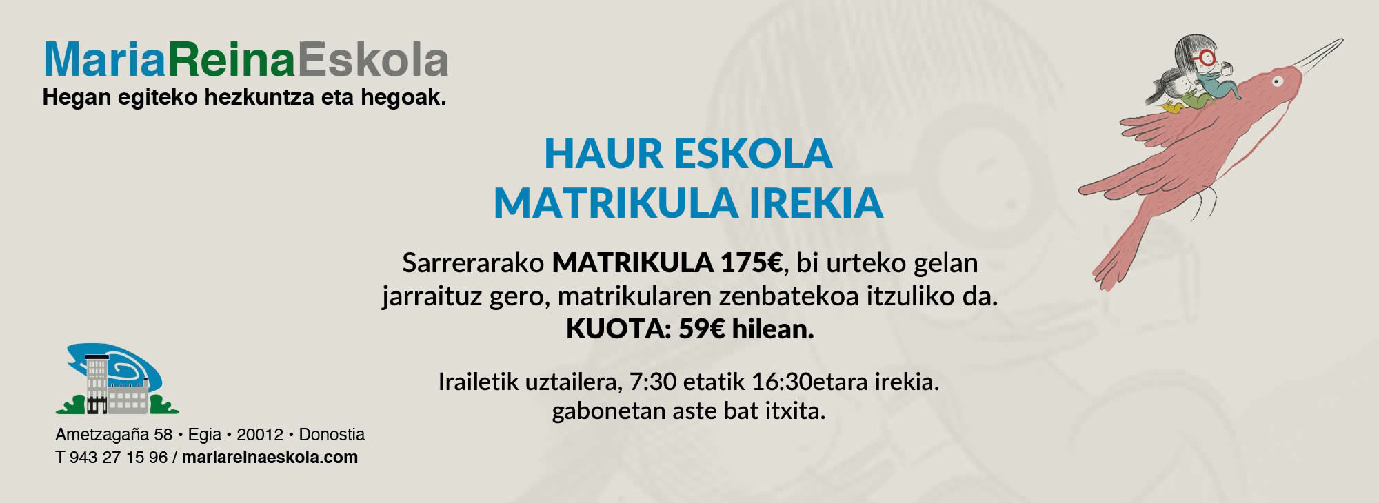 Maria Reina Eskola ikastetxea Donostiako Egia auzoan